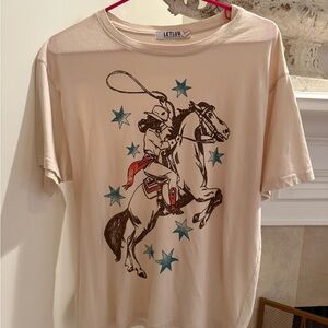 Beige Graphic T-Shirt by Anthropologie